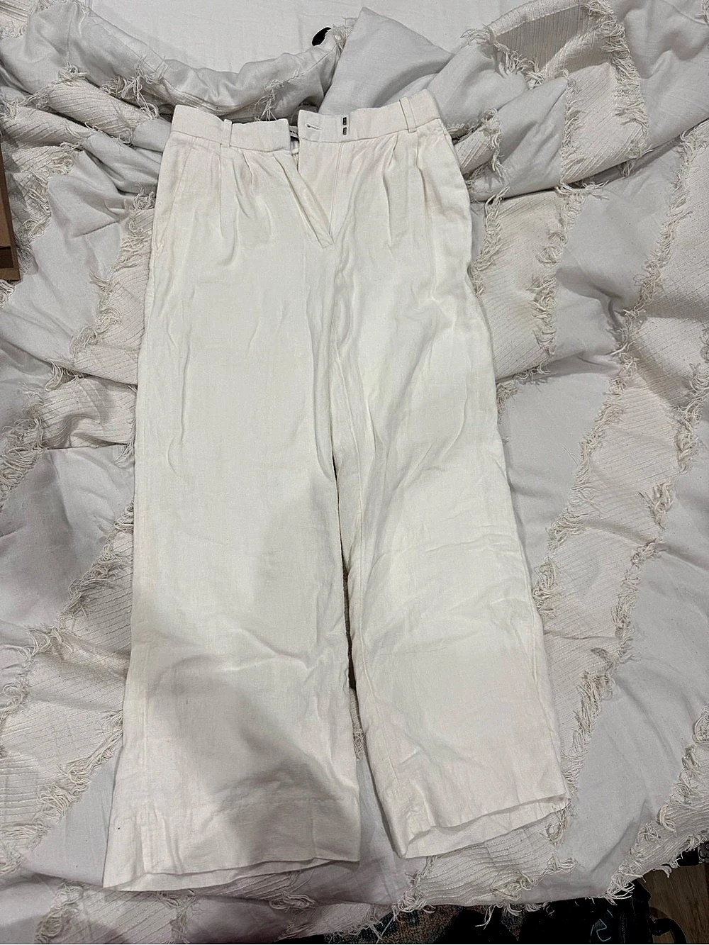 Abercrombie & Fitch A&F Sloane Tailored Linen-Blend Wide Leg Pant Sloane Wide